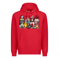 Red cartoon characters coffee cups Premium Hoodie - Zillion Design Studio