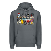 Rock cartoon characters coffee cups Premium Hoodie - Zillion Design Studio