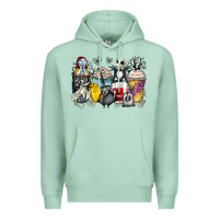 Seafoam cartoon characters coffee cups Premium Hoodie - Zillion Design Studio