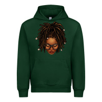 Forest Green afro locs messy bun Urban Hoodie - texasbilliewilder