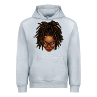 Heather Grey afro locs messy bun Urban Hoodie - texasbilliewilder