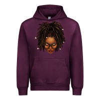 Mauve Wine afro locs messy bun Urban Hoodie - texasbilliewilder