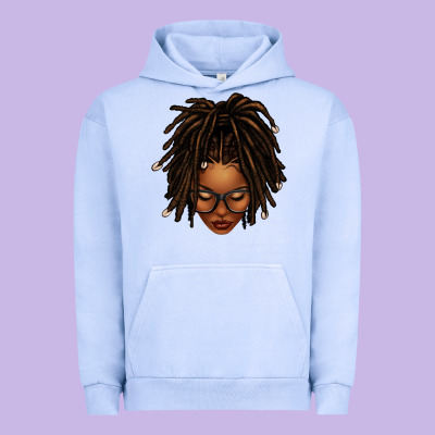 Afro Locs Messy Bun Urban Hoodie Designed By Texasbilliewilder