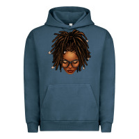 Pigment Midnight Navy afro locs messy bun Urban Hoodie - texasbilliewilder