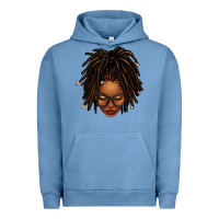 Pigment Pebble Blue afro locs messy bun Urban Hoodie - texasbilliewilder