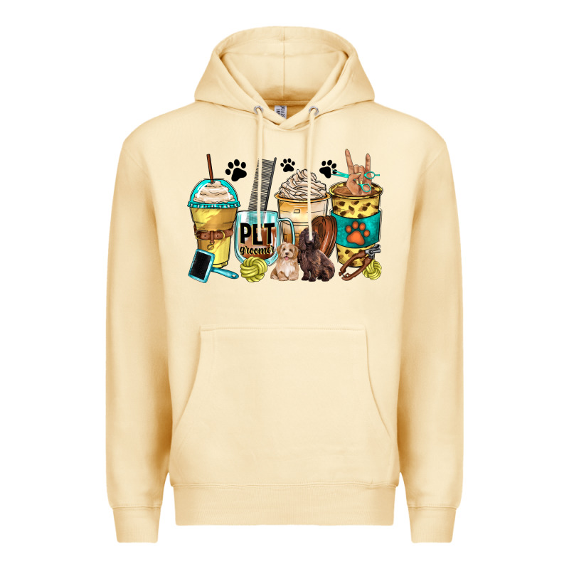Pet Groomer Coffee Cups Premium Hoodie by Zillion Design Studio | Teevron