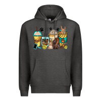 Charcoal Heather pet groomer coffee cups Premium Hoodie - Zillion Design Studio