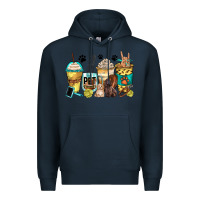 Navy pet groomer coffee cups Premium Hoodie - Zillion Design Studio