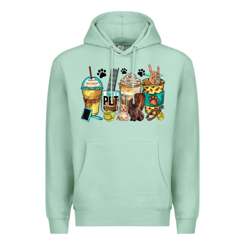 Pet Groomer Coffee Cups Premium Hoodie by Zillion Design Studio | Teevron