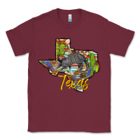 Burgundy texas map armadillo Classic Tee - BarkalooDesign
