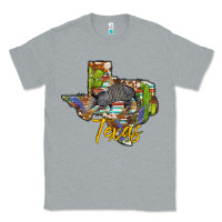 Heather Grey texas map armadillo Classic Tee - BarkalooDesign
