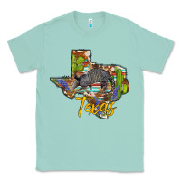 Seafoam texas map armadillo Classic Tee - BarkalooDesign