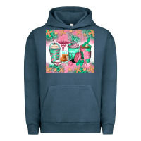 Pigment Midnight Navy nurse coffee cups Urban Hoodie - Zillion Design Studio