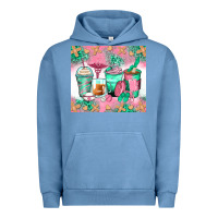 Pigment Pebble Blue nurse coffee cups Urban Hoodie - Zillion Design Studio