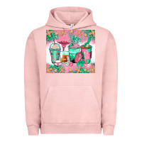 Pigment Salmon nurse coffee cups Urban Hoodie - Zillion Design Studio