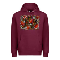 Burgundy christmas football Premium Hoodie - RanaPortraitStore