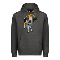 Charcoal Heather heifer cow Premium Hoodie - RanaPortraitStore