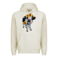 Oatmeal Heather heifer cow Premium Hoodie - RanaPortraitStore