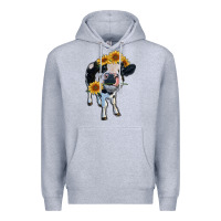 Heather Grey heifer cow Premium Hoodie - RanaPortraitStore