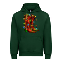 Forest Green christmas western boots with lights Urban Hoodie - RanaPortraitStore