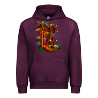 Mauve Wine christmas western boots with lights Urban Hoodie - RanaPortraitStore