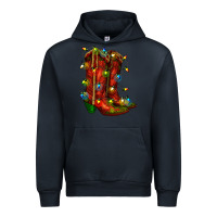 Navy christmas western boots with lights Urban Hoodie - RanaPortraitStore