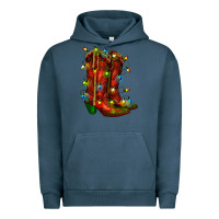 Pigment Midnight Navy christmas western boots with lights Urban Hoodie - RanaPortraitStore