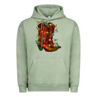 Pigment Oil Green christmas western boots with lights Urban Hoodie - RanaPortraitStore