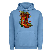 Pigment Pebble Blue christmas western boots with lights Urban Hoodie - RanaPortraitStore