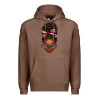Chestnut union jack flag afro messy bun Premium Hoodie - texasbilliewilder