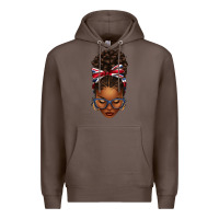 Coffee union jack flag afro messy bun Premium Hoodie - texasbilliewilder