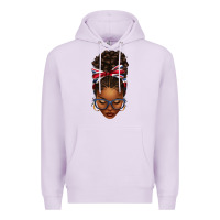 Lilac union jack flag afro messy bun Premium Hoodie - texasbilliewilder