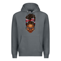 Rock union jack flag afro messy bun Premium Hoodie - texasbilliewilder