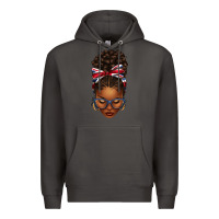 Smoke union jack flag afro messy bun Premium Hoodie - texasbilliewilder