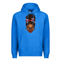 True Royal union jack flag afro messy bun Premium Hoodie - texasbilliewilder