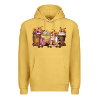Antique Gold leopard rose glitter flowers coffee cups Premium Hoodie - Zillion Design Studio