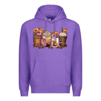 Purple leopard rose glitter flowers coffee cups Premium Hoodie - Zillion Design Studio
