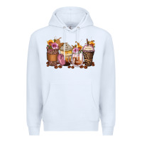 White leopard rose glitter flowers coffee cups Premium Hoodie - Zillion Design Studio