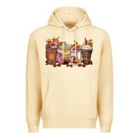 Pina Colada leopard rose glitter flowers coffee cups Premium Hoodie - Zillion Design Studio