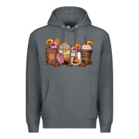 Rock leopard rose glitter flowers coffee cups Premium Hoodie - Zillion Design Studio