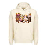 Tofu leopard rose glitter flowers coffee cups Premium Hoodie - Zillion Design Studio