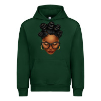 Forest Green afro woman with bantu knots Urban Hoodie - texasbilliewilder