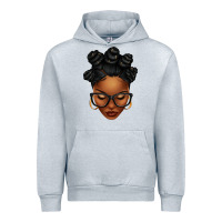 Heather Grey afro woman with bantu knots Urban Hoodie - texasbilliewilder