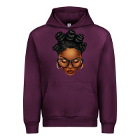 Mauve Wine afro woman with bantu knots Urban Hoodie - texasbilliewilder