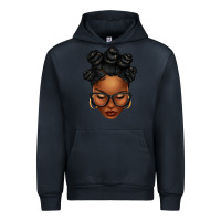 Navy afro woman with bantu knots Urban Hoodie - texasbilliewilder