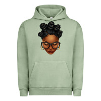 Pigment Oil Green afro woman with bantu knots Urban Hoodie - texasbilliewilder