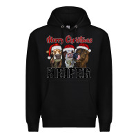 Black merry christmas heifer Premium Hoodie - RanaPortraitStore