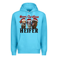 Ocean Blue merry christmas heifer Premium Hoodie - RanaPortraitStore