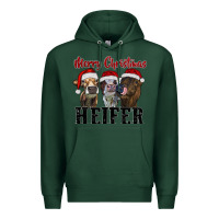 Sports Green merry christmas heifer Premium Hoodie - RanaPortraitStore