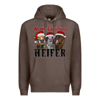 Coffee merry christmas heifer Premium Hoodie - RanaPortraitStore